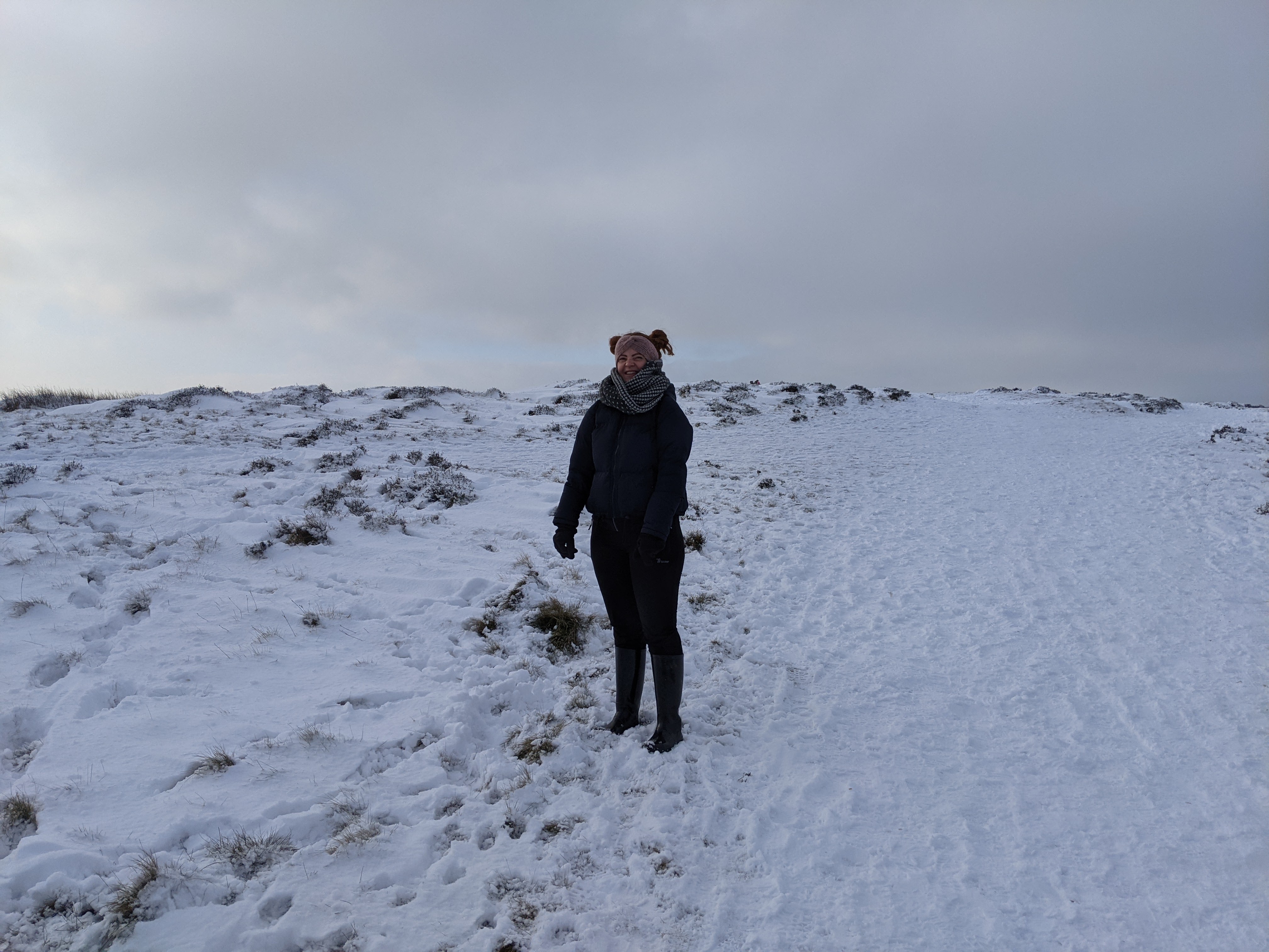 Lucy on Baildon Moor in the snow