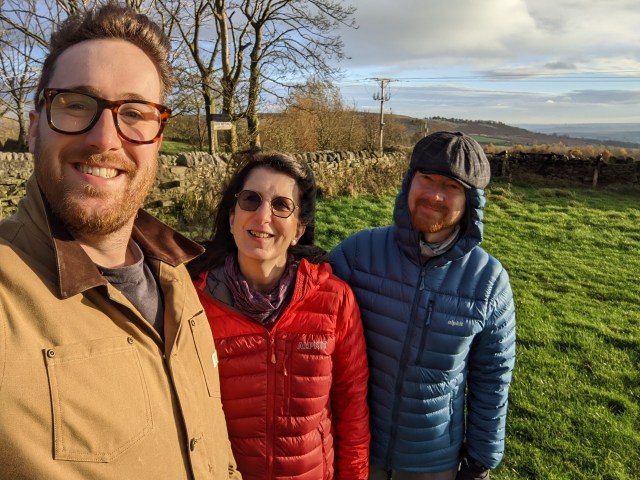 Me, Mum and Paul walking on Baildon Moor